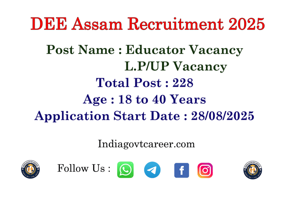 DEE Assam Recruitment 2025